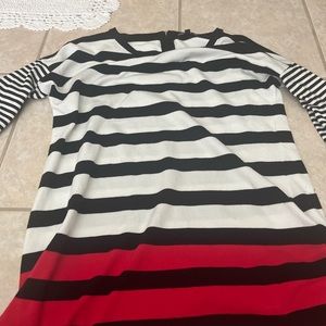cute sweater, white, black and red very warm